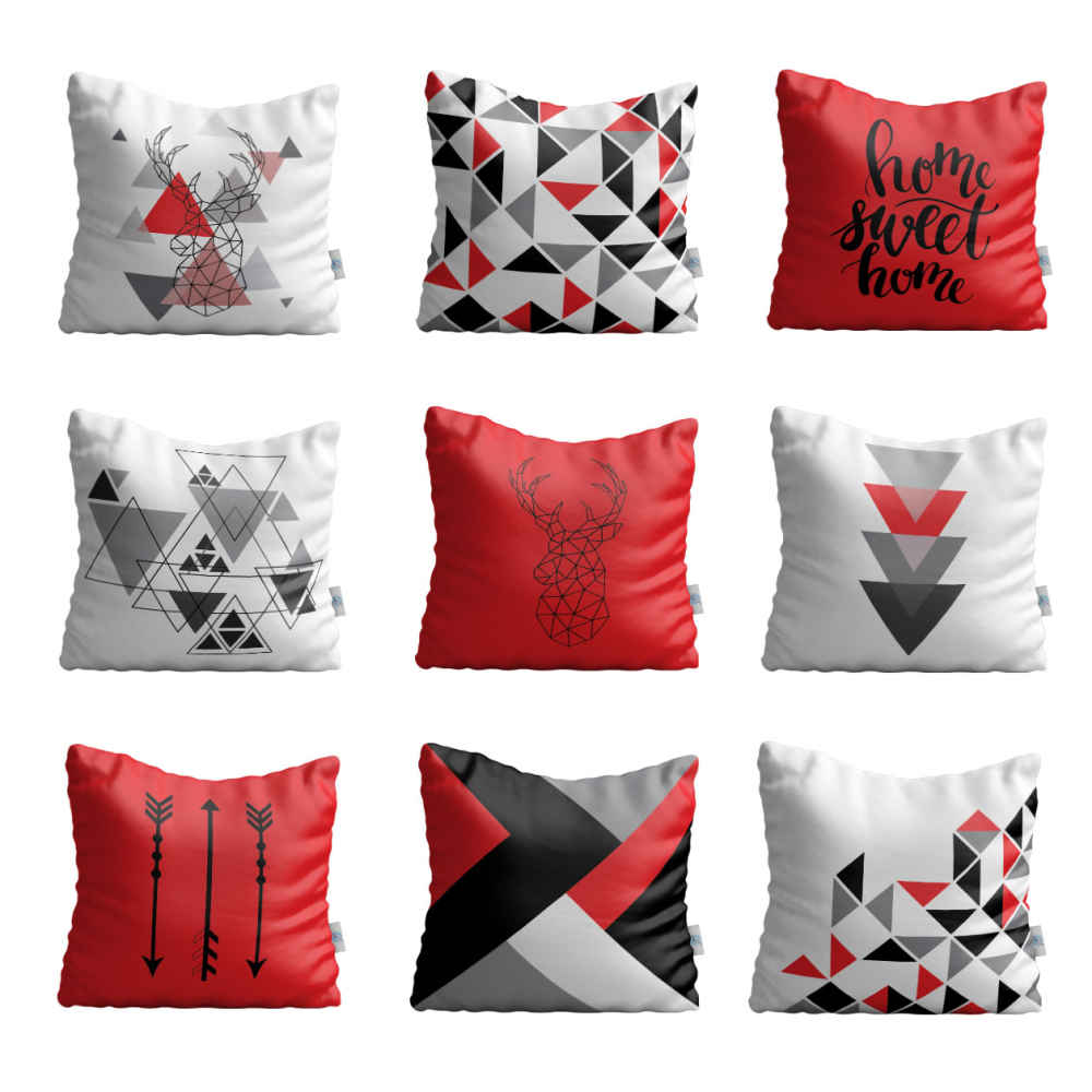 Velvet Cushion Set - Deer Design (Set of 9)