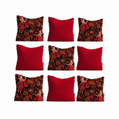 Persian Velvet Cushion Set – Toranj Design (Set of 9)