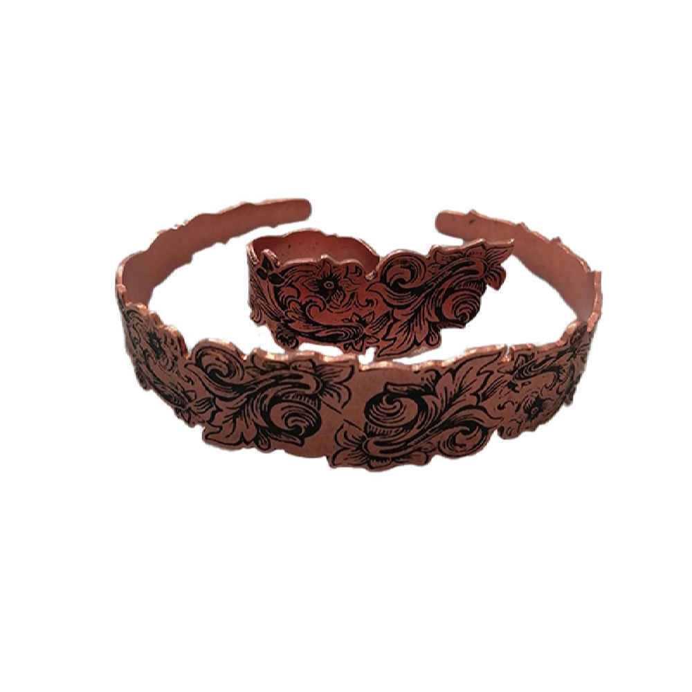 Set of Copper Bracelet & Ring Model Bahar