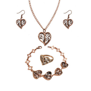 Set of Copper Jewelry Model Heart