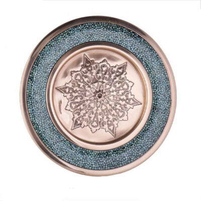 Decorative Bowl & Plate Persian Artisan-Crafted Turquoise Inlay