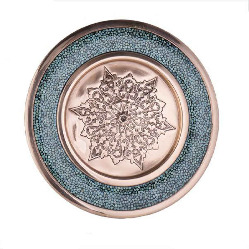 Decorative Bowl & Plate Persian Artisan-Crafted Turquoise Inlay