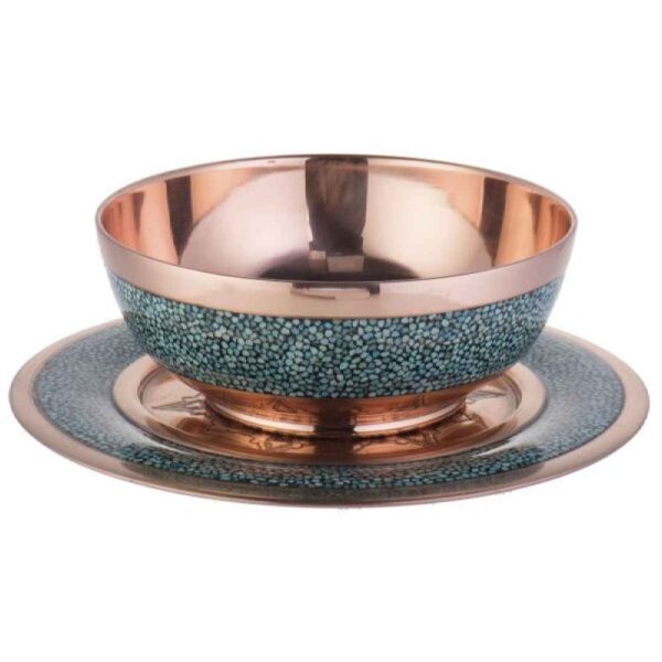 Decorative Bowl & Plate Persian Artisan-Crafted Turquoise Inlay