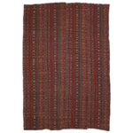 Authentic Persian Jajim Flat-Woven Striped Rug Ava