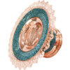 Pedestal Turquoise Inlay Copper Dish Model Alma