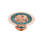 Pedestal Turquoise Inlay Copper Dish Model Alma