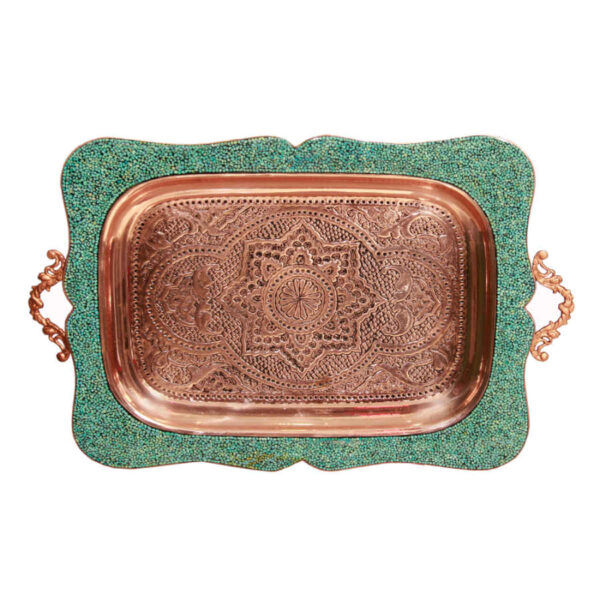 Turquoise Inlaid Copper Tea Set Model Elina