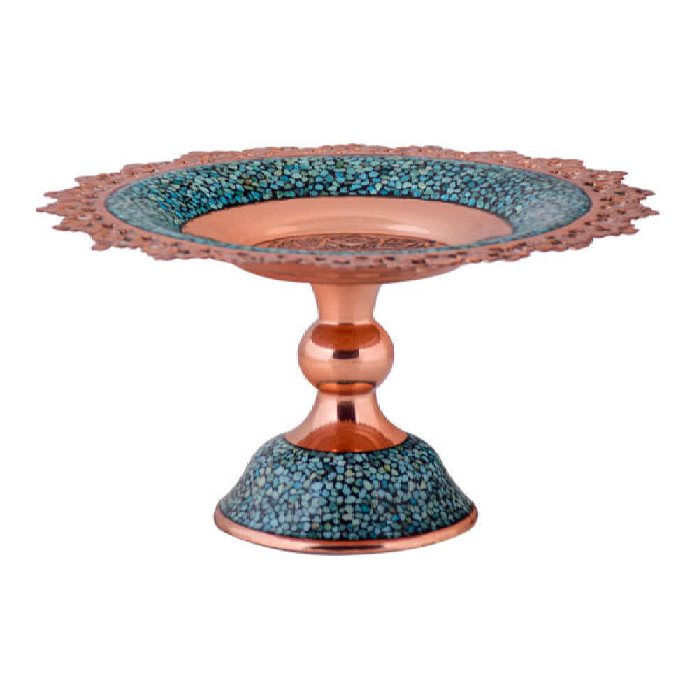 Pedestal Turquoise Inlay Candy Dish Model Rima