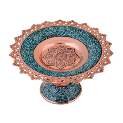 Pedestal Turquoise Inlay Candy Dish Model Rima