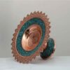 Pedestal Turquoise Inlay Copper Dish Model Karimi