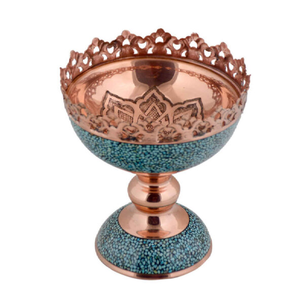 Decorative Bowl Persian Artisan-Crafted Turquoise Inlay Ayeh