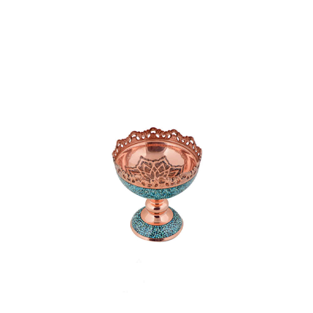 Decorative Bowl Persian Artisan-Crafted Turquoise Inlay Donya
