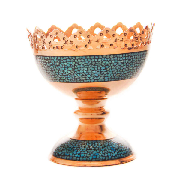 Decorative Bowl Persian Artisan-Crafted Turquoise Inlay Sahand