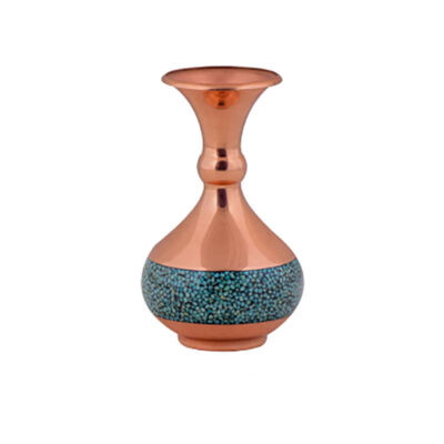 Handcrafted Decorative Persian Inlaid Turquoise Copper Vase Raha