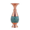 Handcrafted Decorative Persian Inlaid Turquoise Copper Vase Setareh