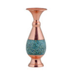 Handcrafted Decorative Persian Inlaid Turquoise Copper Vase Setareh