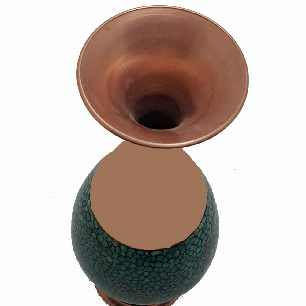 Handcrafted Decorative Persian Inlaid Turquoise Copper Vase Sina