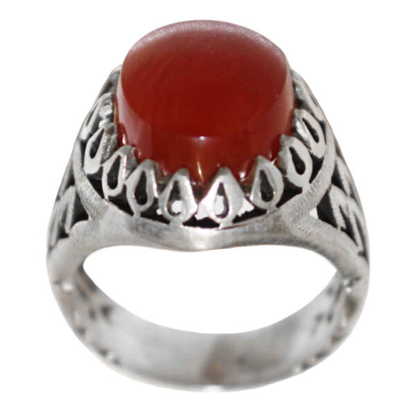 Persian Yemeni Aqeeq Silver Ring for Men Ahmad