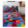 Cotton Crochet Bedspread – Afghan Style Colorful Blanket – Aban