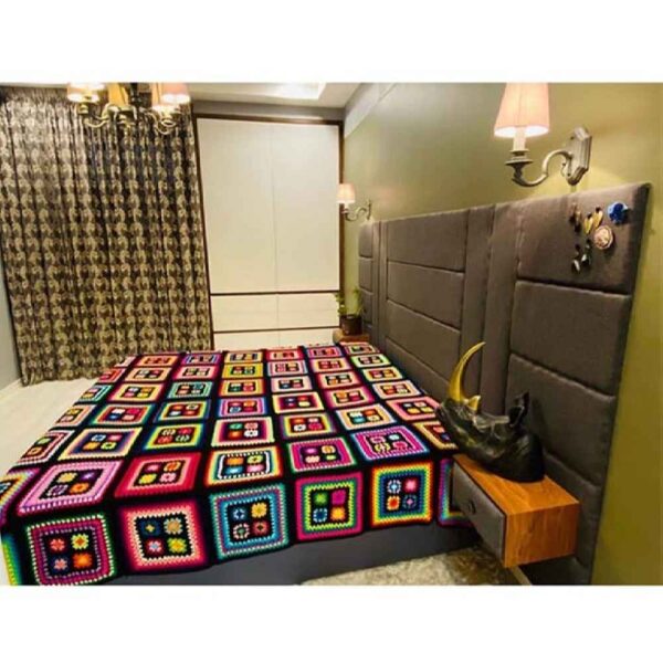Cotton Crochet Bedspread – Colorful Afghan Style Blanket – Ahoo