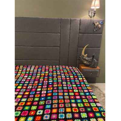 Cotton Crochet Bedspread – Afghan Style Colorful Blanket – Armita