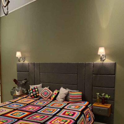 Cotton Crochet Bedspread – Modern Afghan Style Colorful Blanket – Taban