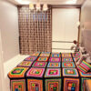 Cotton Crochet Bedspread – Modern Afghan Style Colorful Blanket – Taban