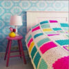 Cotton Crochet Bedspread – Colorful Afghan Style Blanket – Parto
