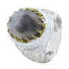 Persian Dendritic Agate Shajar Silver Ring for Men Farhad