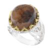 Persian Dendritic Agate Shajar Silver Ring for Men Farhang