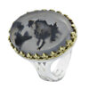 Persian Dendritic Agate Shajar Silver Ring for Men Golestan