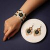 Persian Embroidered Earrings & Bracelet Set Model Dara