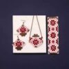 Persian Embroidered Necklace, Bracelet & Earrings Set Taraneh