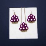 Persian Embroidered Necklace & Earrings Set Model Violet