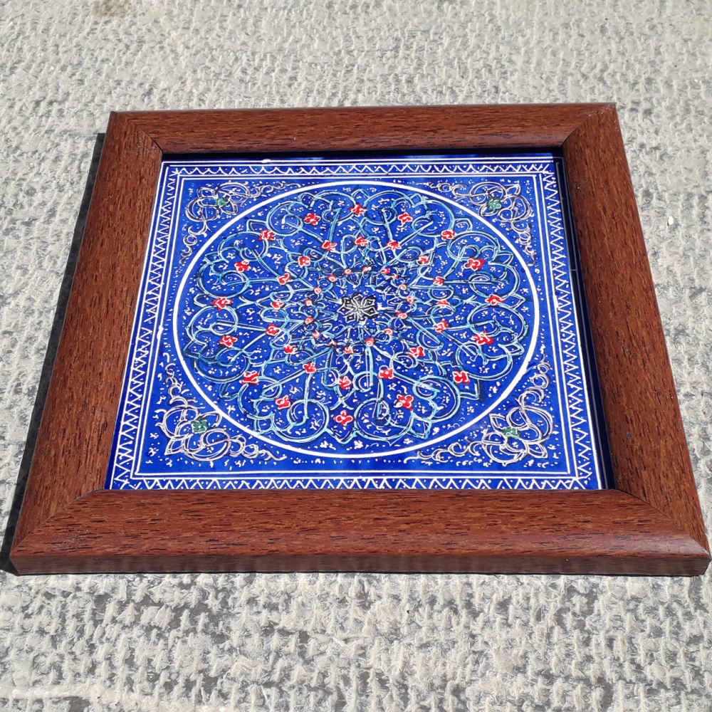 Decorative Persian Framed Ceramic Tile – Tanin