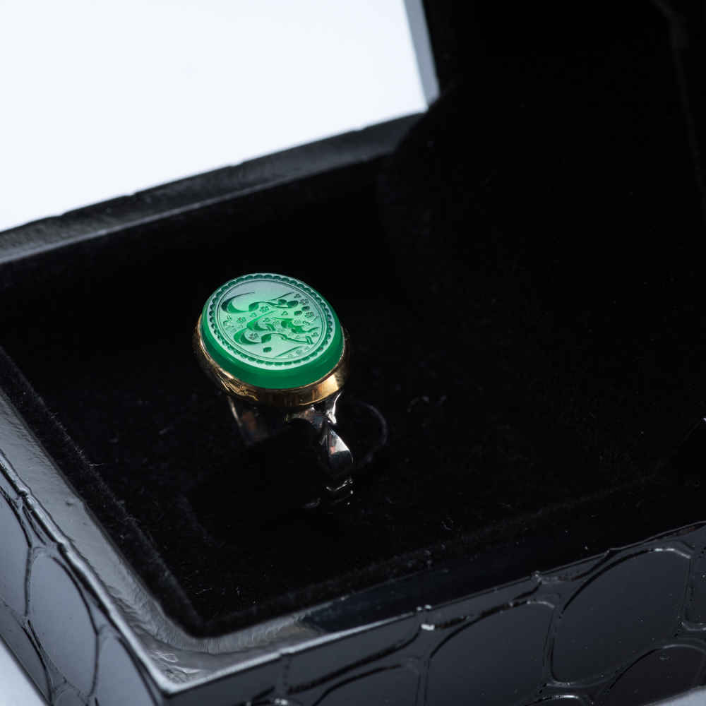 Islamic Yemeni Aqeeq Silver Ring for Men Hasbi Allah