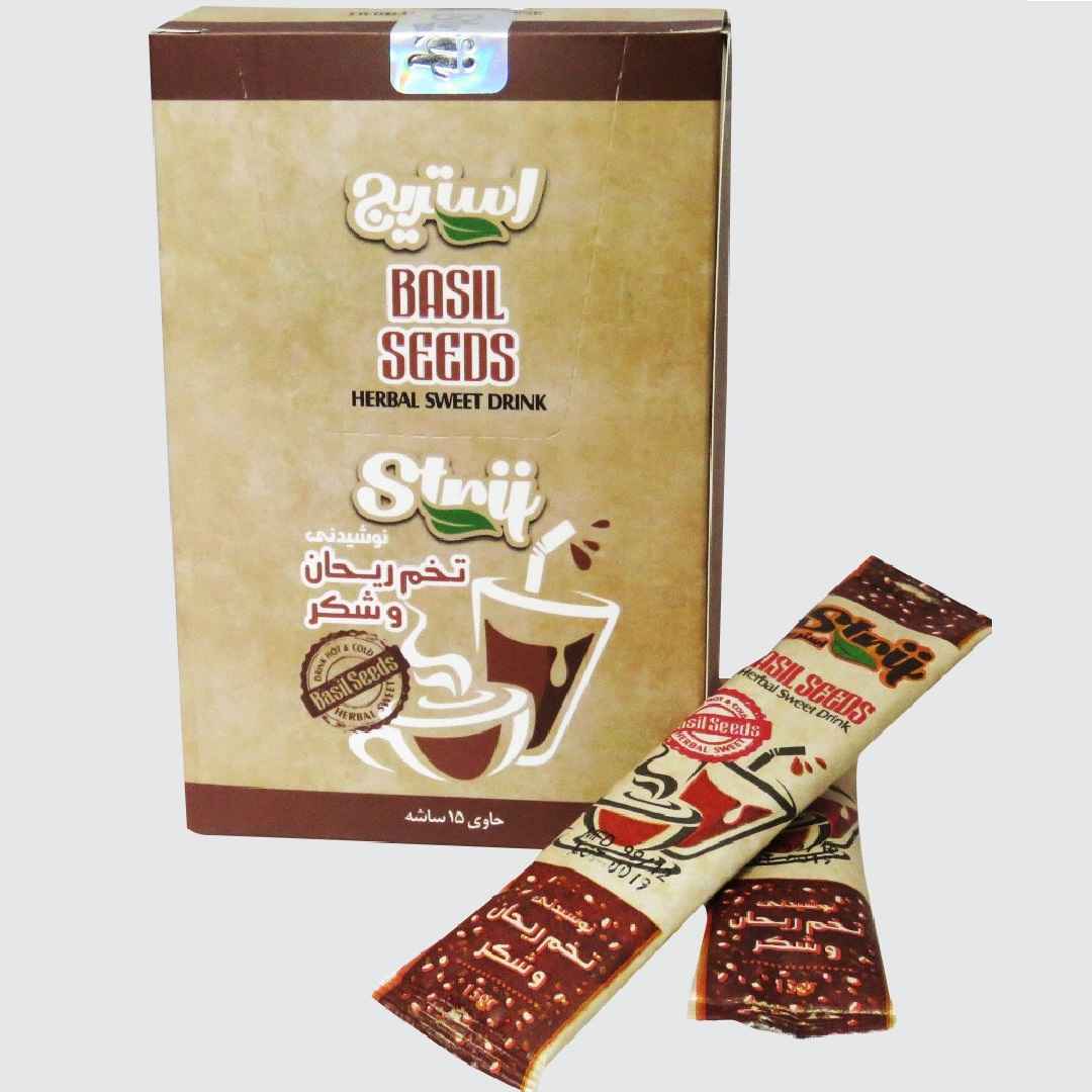 Iranian Instant Drink Powder – Basil Seeds & Sugar, 15 pcs (3 Packs)