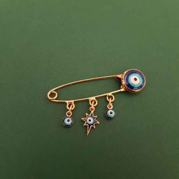 Evil Eye Safety Pin Brooch – Stylish Protection Accessory