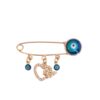 Safety Pin Brooch Evil Eye & Heart Design – Love and Protection