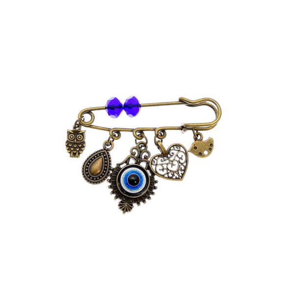Evil Eye Safety Pin Brooch – Stylish Protection Accessory