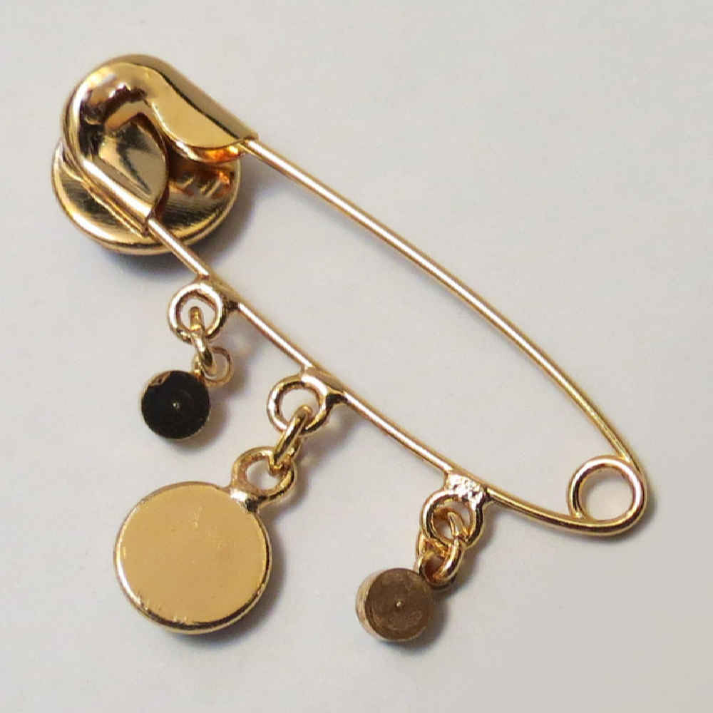 Evil Eye Safety Pin Brooch – Symbol of Protection and Good Luck