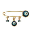 Evil Eye Safety Pin Brooch – Symbol of Protection and Good Luck
