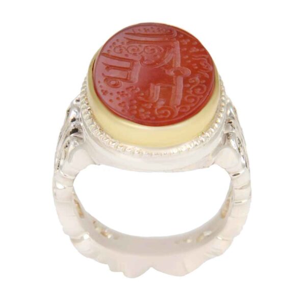 Islamic Yemeni Aqeeq Silver Ring for Men Alhamd Ollah