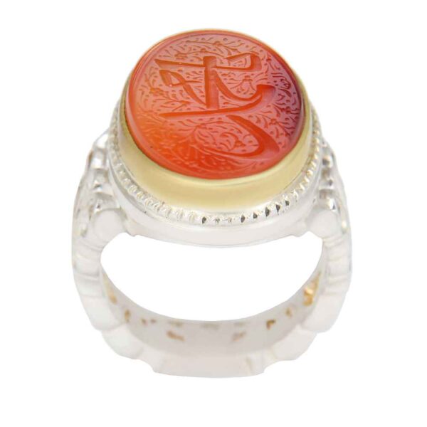 Islamic Yemeni Aqeeq Silver Ring for Men Mohammad