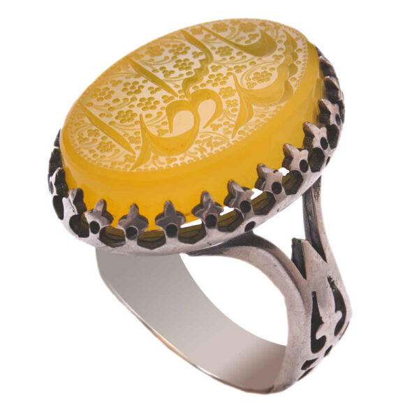Islamic Yemeni Aqeeq Silver Ring for Men Seyed Alshohada