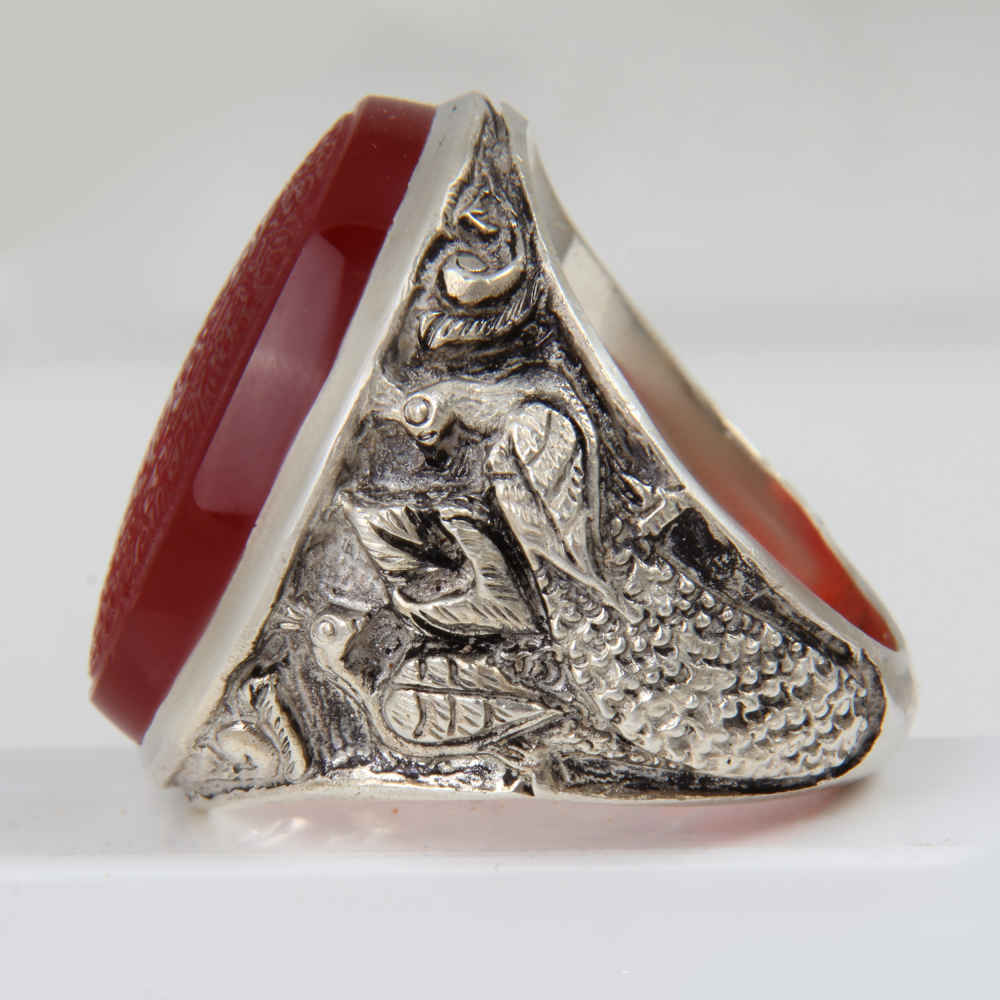 Islamic Yemeni Aqeeq Silver Ring for Men Varesin