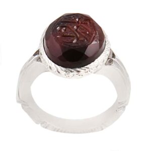 Islamic Agate Men’s Silver Ring Model Ya Razzagh