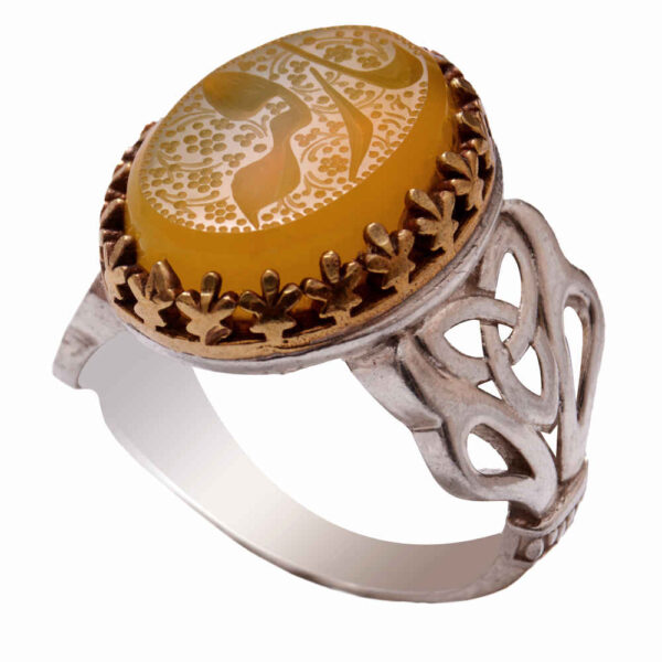 Islamic Yemeni Aqeeq Silver Ring for Men Ya Roghayeh