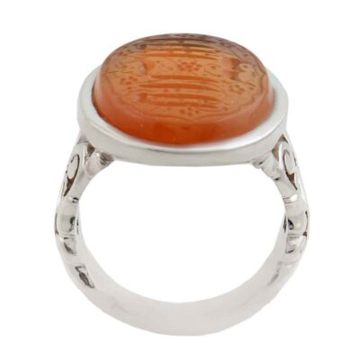 Islamic Yemeni Aqeeq Silver Ring for Men La Elah Ela Allah