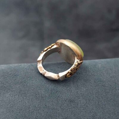 Islamic Yemeni Aqeeq Silver Ring for Men Ya Ali